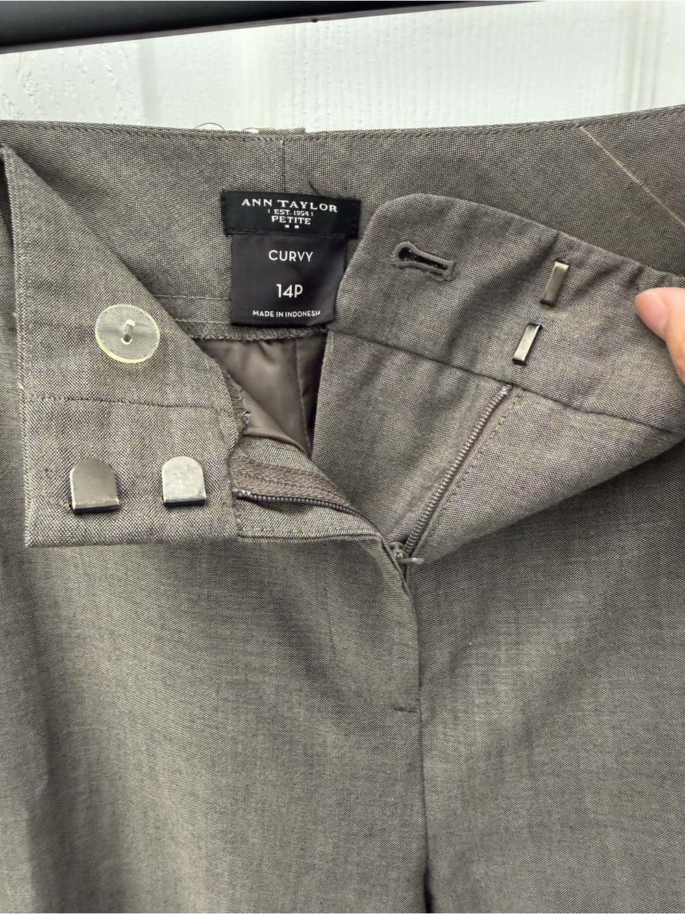 Ann Taylor Straight Leg Dress Trousers - Taupe Gray - Picture 3 of 4
